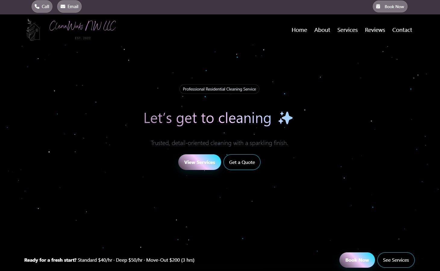 CleanWorks NW LLC website screenshot