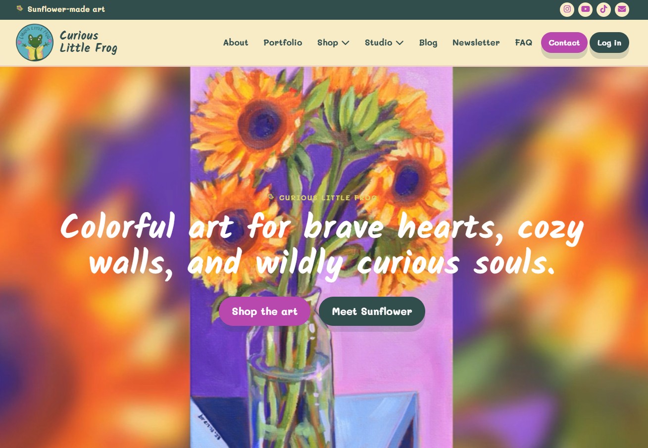 Curious Little Frog website screenshot